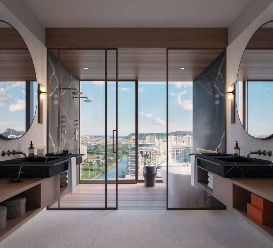 Mandarin Oriental Honolulu Bath Room Rendering