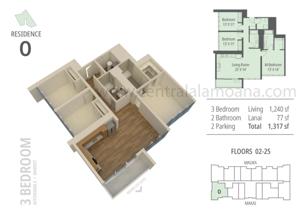 The Central Ala Moana Floor Plan O