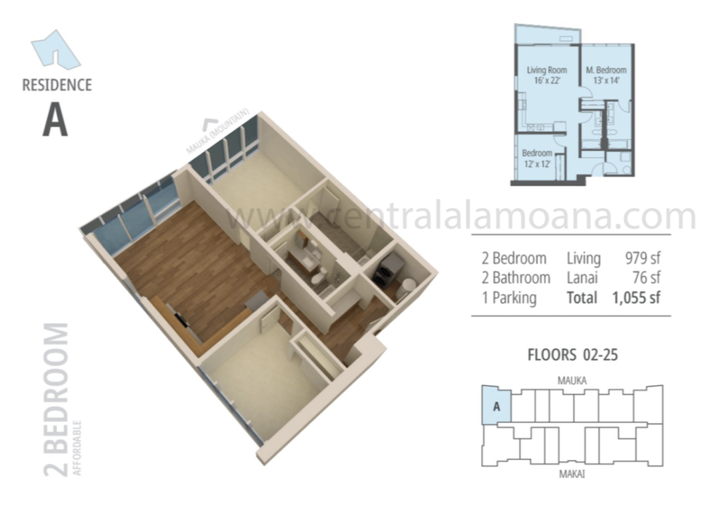 The Central Ala Moana Floor Plan A