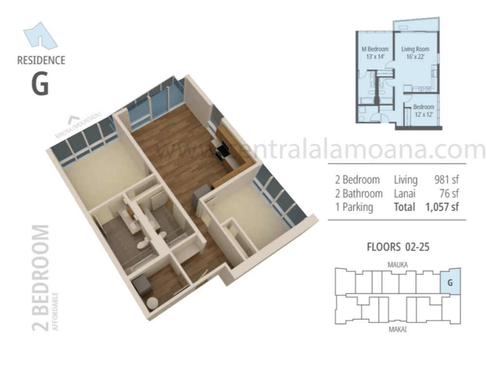 The Central Ala Moana Floor Plan G